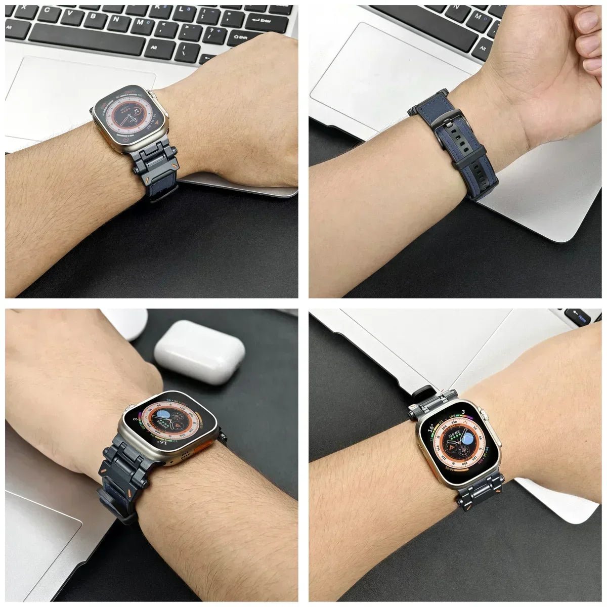 Arden Genuine Leather Watch Band with Metal Connectors and Buckle for Comfortable, Adjustable Fit - The Southern AtelierSKU_1791062874719_77