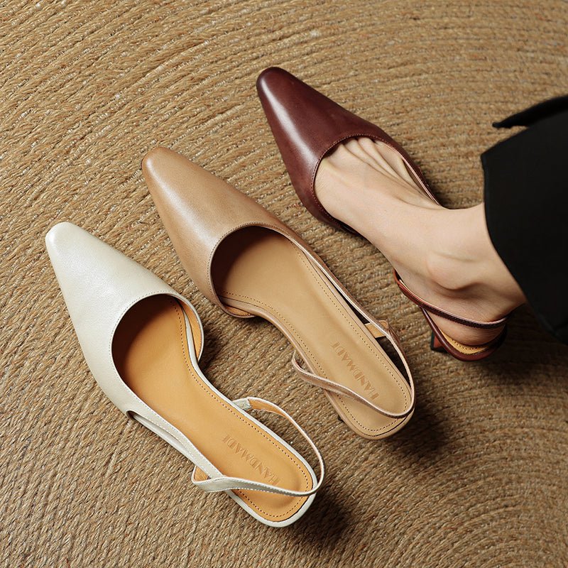 Elara Slip-On Pointed-Toe Genuine Leather Heels with Cushioned Footbed and 1.5-Inch Heel - The Southern AtelierSKU_1791063489252_916