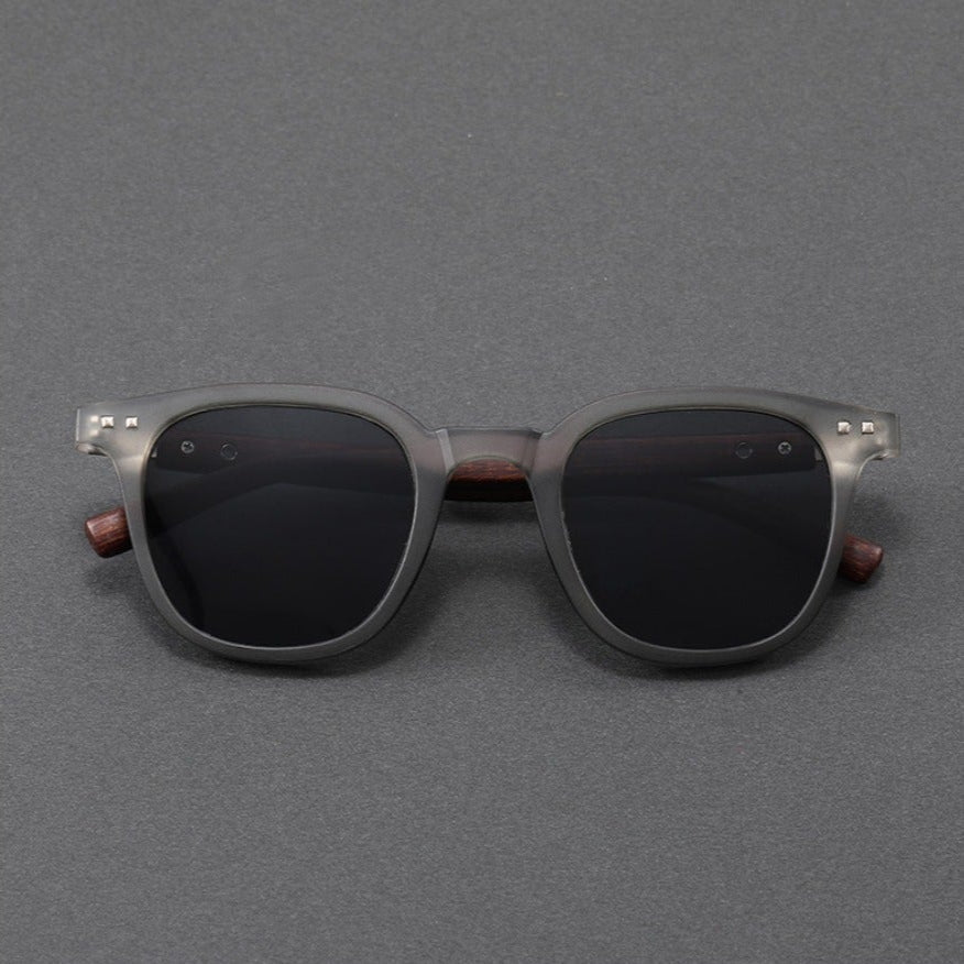 Nolan Sunglasses in Acetate with Wooden Arms, Scratch-Resistant UV-Blocking Lenses, and Reinforced Metal Hinges - The Southern AtelierSKU_1791063708655_986
