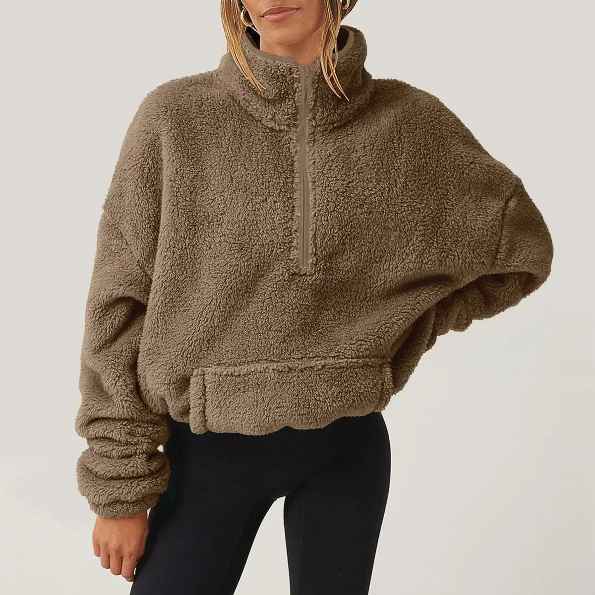 Rowan Half-Zip Plush Sweater with Relaxed Fit for Lightweight Warmth - The Southern AtelierSKU_1791062452209_655