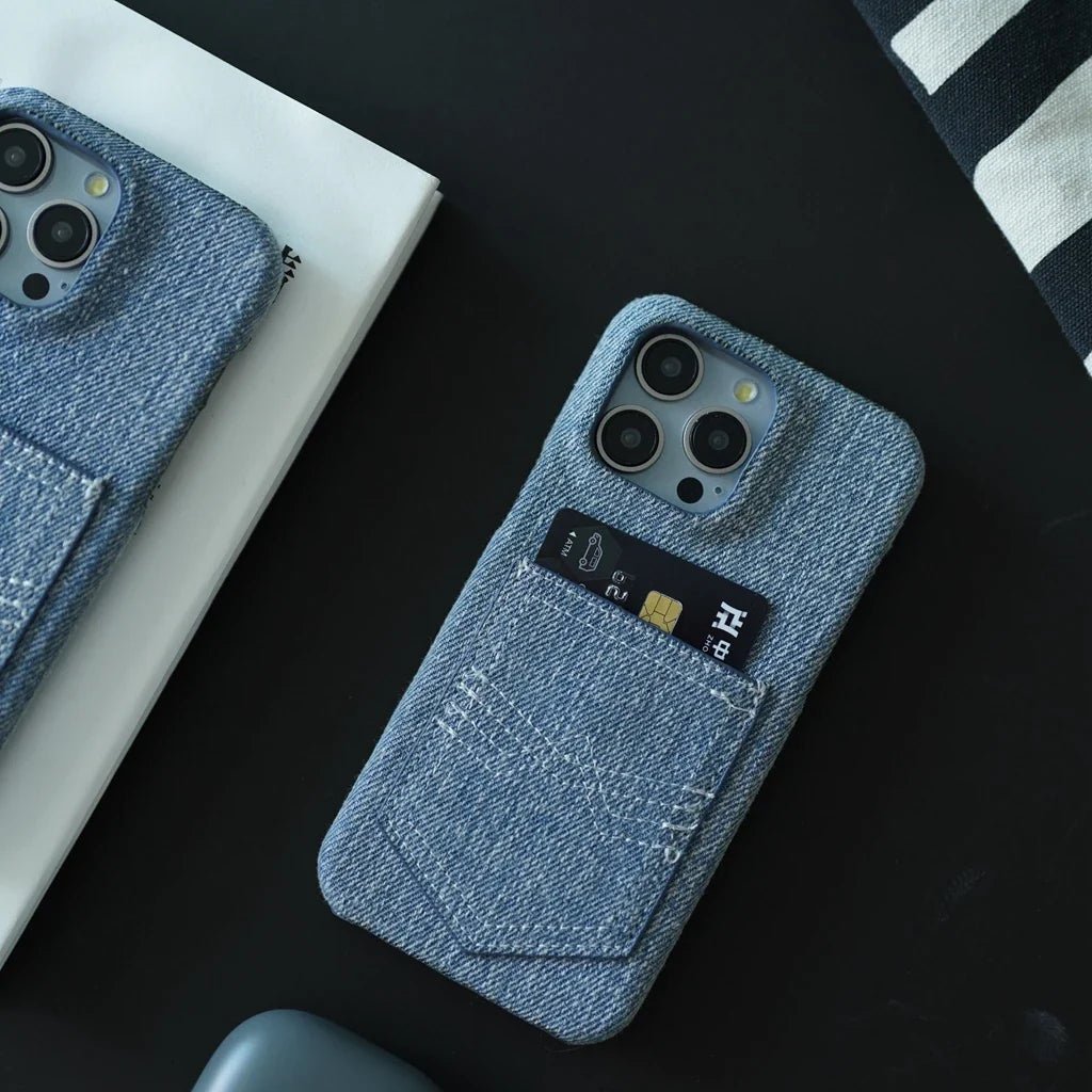 Sutton Denim iPhone Case with Card Slot and Shock-Absorbing Frame - The Southern AtelierSKU_1791063229265_444