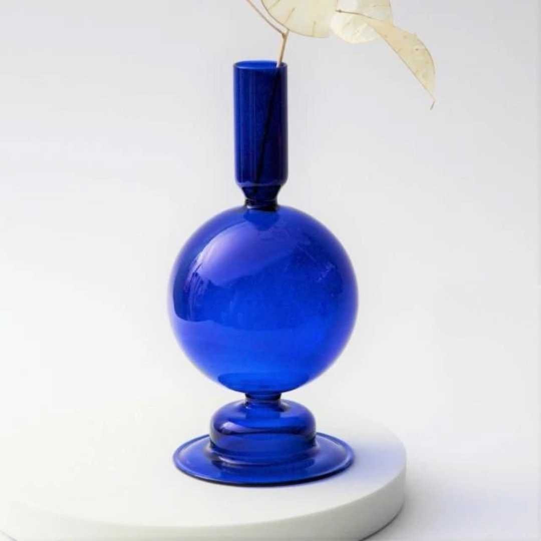 The Southern Atelier – Cobalt Glass Candle Holders - The Southern AtelierSKU_1755802945533_702