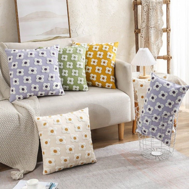 The Southern Atelier – Daisy Embroidered Cushion Cover - The Southern AtelierSKU_1755802933308_374