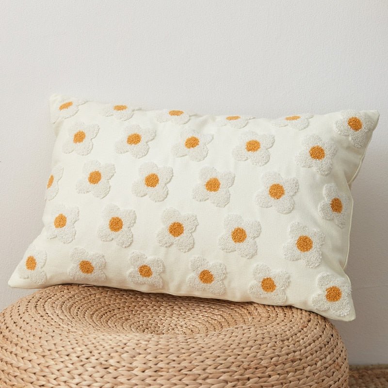 The Southern Atelier – Daisy Embroidered Cushion Cover - The Southern AtelierSKU_1755802933308_374