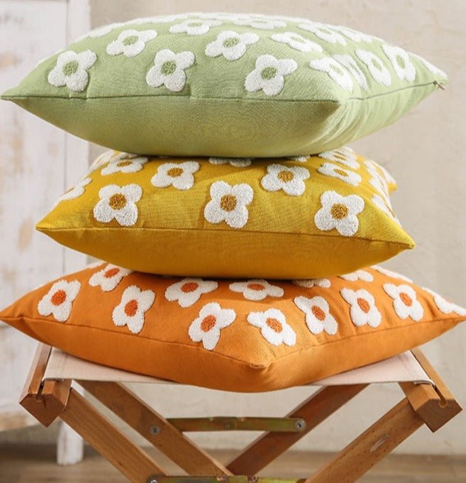 The Southern Atelier – Daisy Embroidered Cushion Cover - The Southern AtelierSKU_1755802933308_374