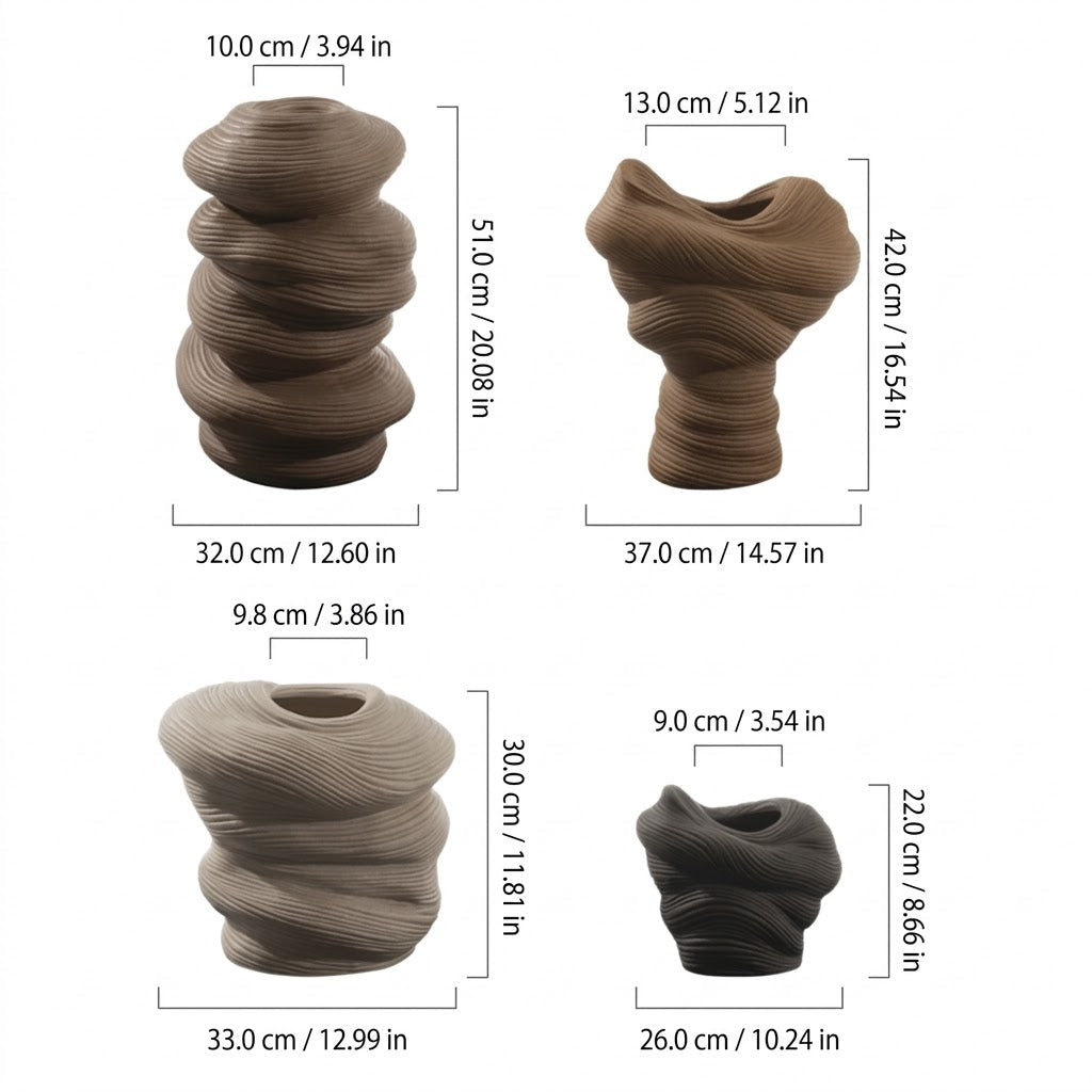 The Southern Atelier – Elegant Curved Ceramic Vase for a Serene Ambiance - The Southern AtelierSKU_1774881666927_8746