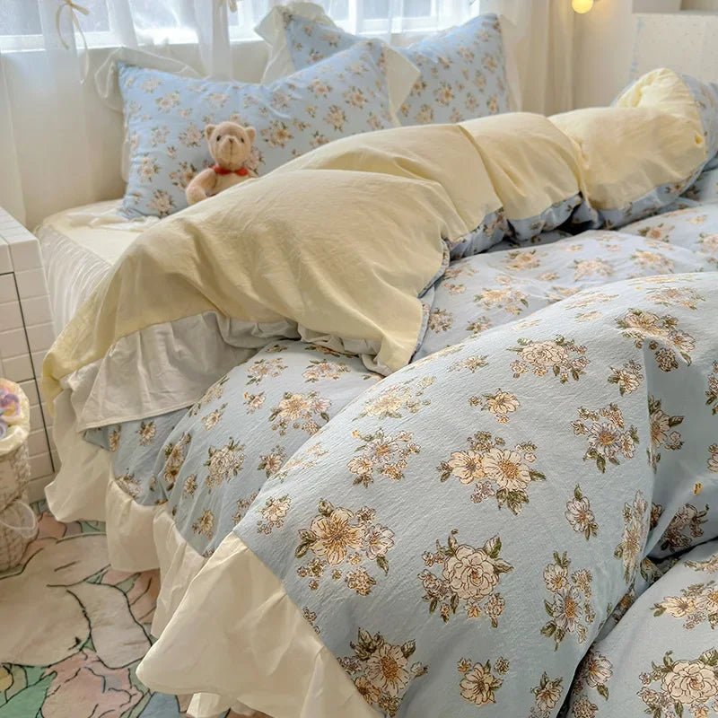 The Southern Atelier – Elegant French Washed Cotton Floral Quilt Set for a Serene Ambiance - The Southern AtelierSKU_1769008004690_963