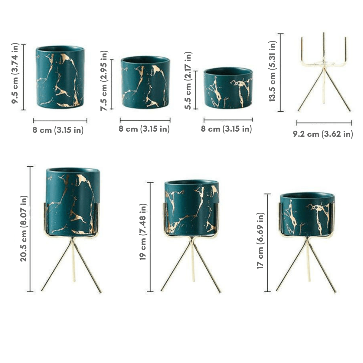 The Southern Atelier – Elegant Geometric Ceramic Planter with Stand for a Sophisticated Touch - The Southern AtelierSKU_1763119156487_787