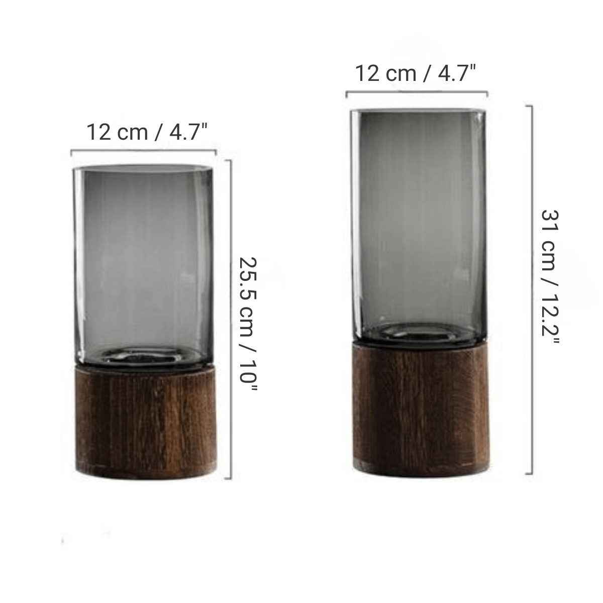 The Southern Atelier – Elegant Glass and Wood Cylinder Flower Vase for a Stylish Modern Interiors - The Southern AtelierSKU_1765807263379_222