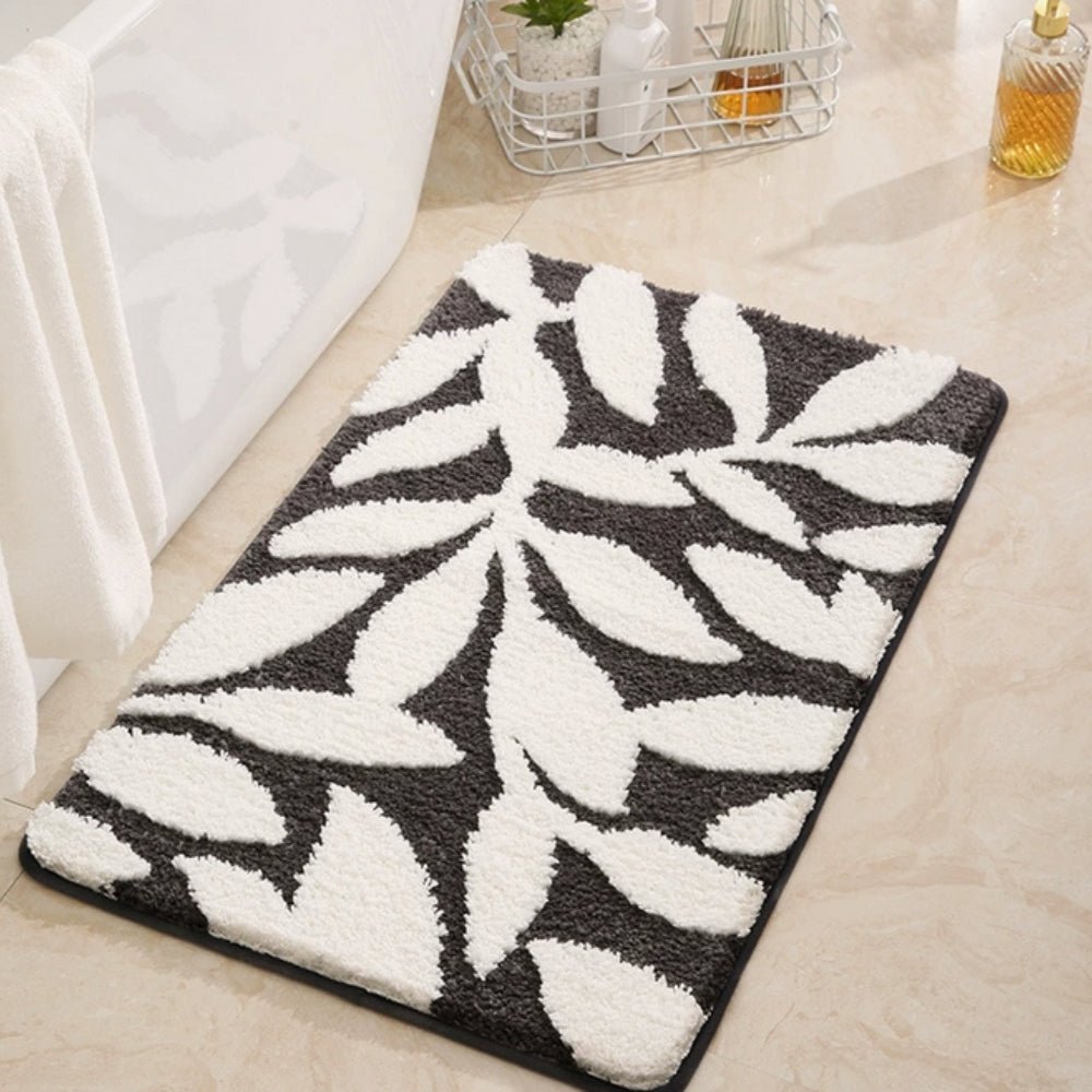 The Southern Atelier – Elegant Leaf Pattern Bath Mat in Soft Pastels for a Serene Ambiance - The Southern AtelierSKU_1763119337427_484