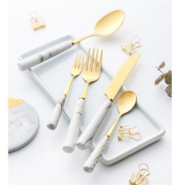 The Southern Atelier – Elegant Marbled Cutlery Set for a Refined Dining Experience - The Southern AtelierSKU_1763119230325_357