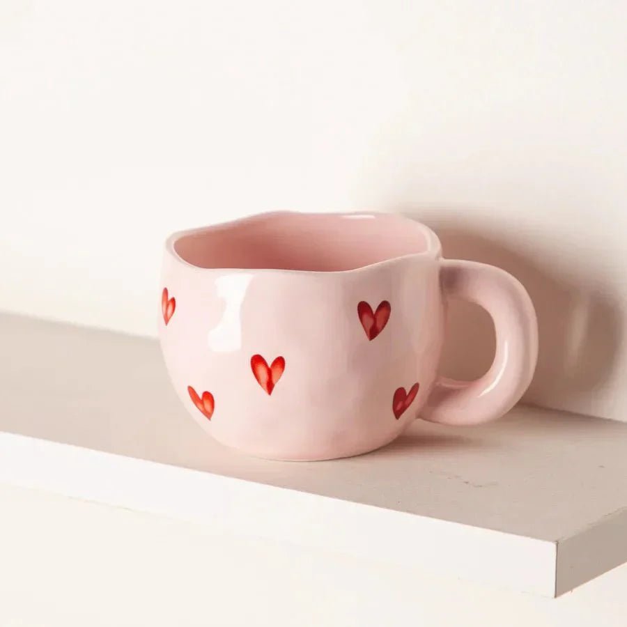 The Southern Atelier – Elegant Pink Heart - Embellished Ceramic Mug for a Romantic Touch - The Southern AtelierSKU_1775450188619_784