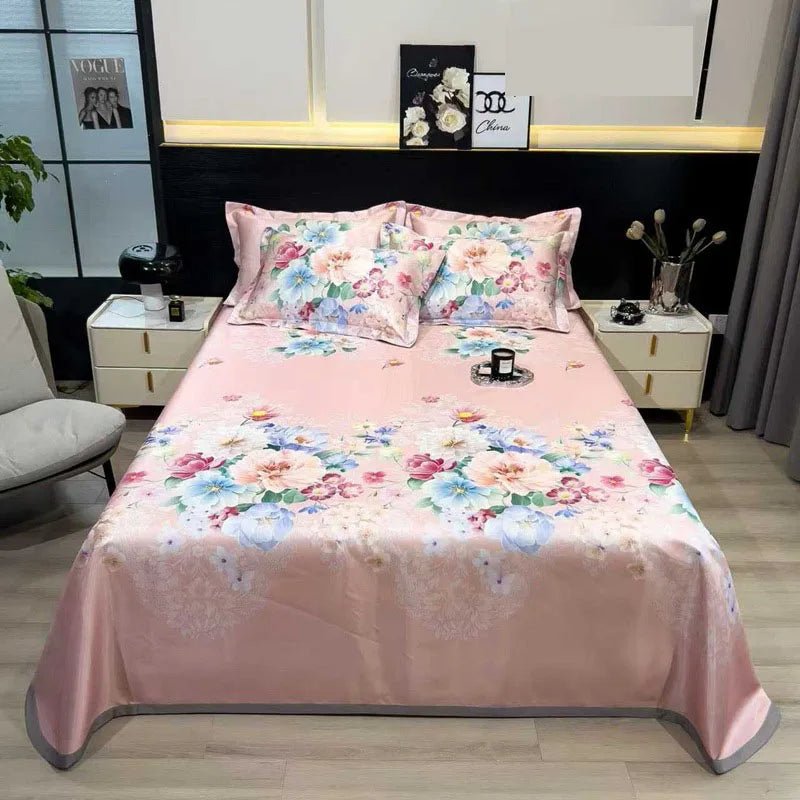 The Southern Atelier – Exquisite Floral Satin Bed Cover Set for Effortless Summer Elegance - The Southern AtelierSKU_1769008021487_299