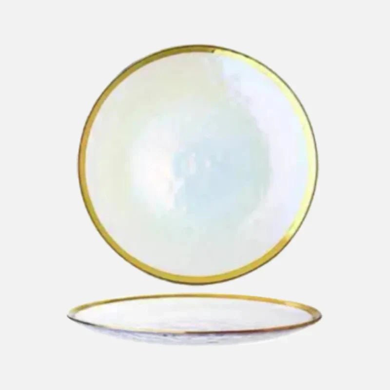 The Southern Atelier – Exquisite Glass Plate and Bowl Set with Elegant Golden Trim for a Sophisticated Touch - The Southern AtelierSKU_1763119363435_576