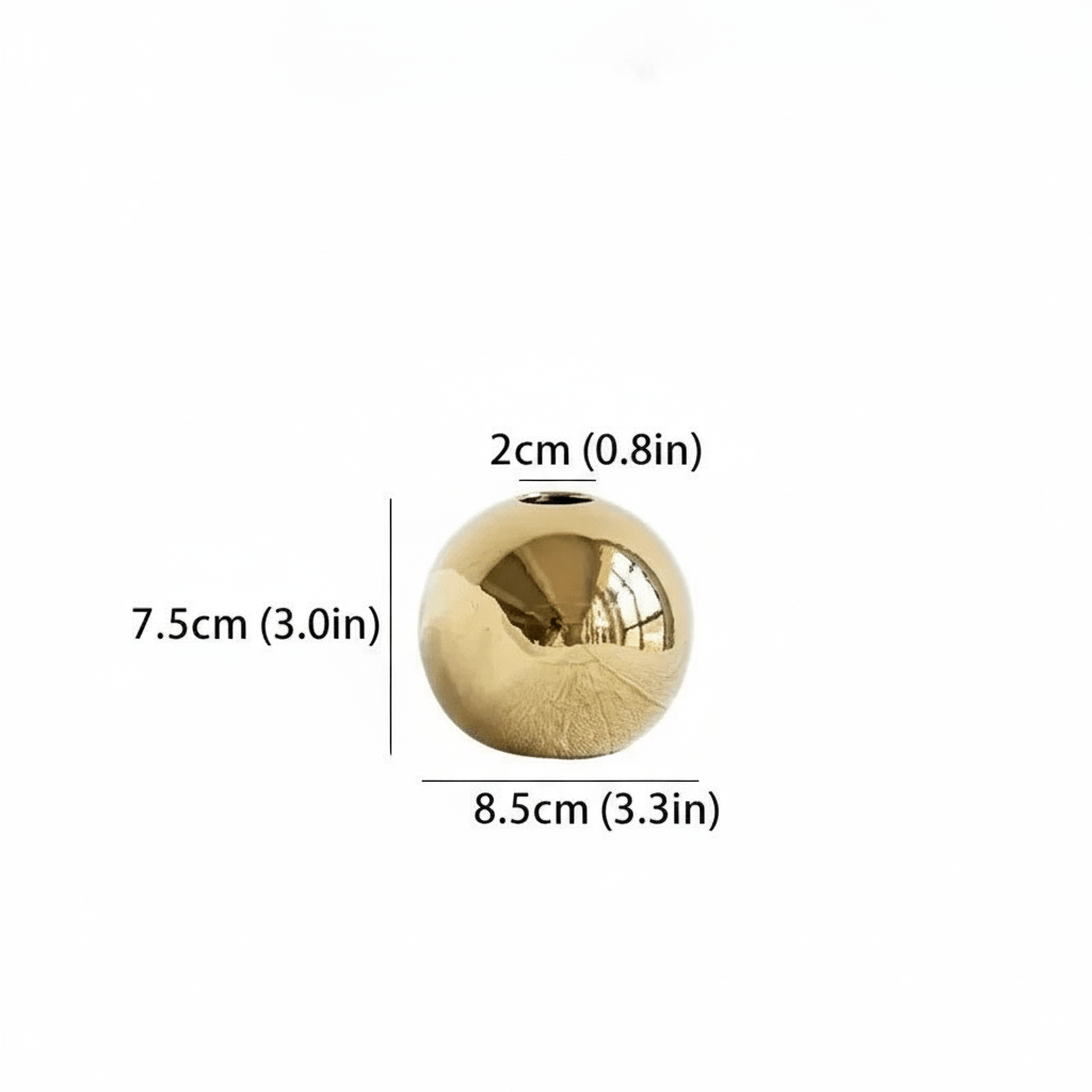 The Southern Atelier – Exquisite Golden Ceramic Sphere Vase for a Stylish and Sophisticated Décor - The Southern AtelierSKU_1763119115372_372