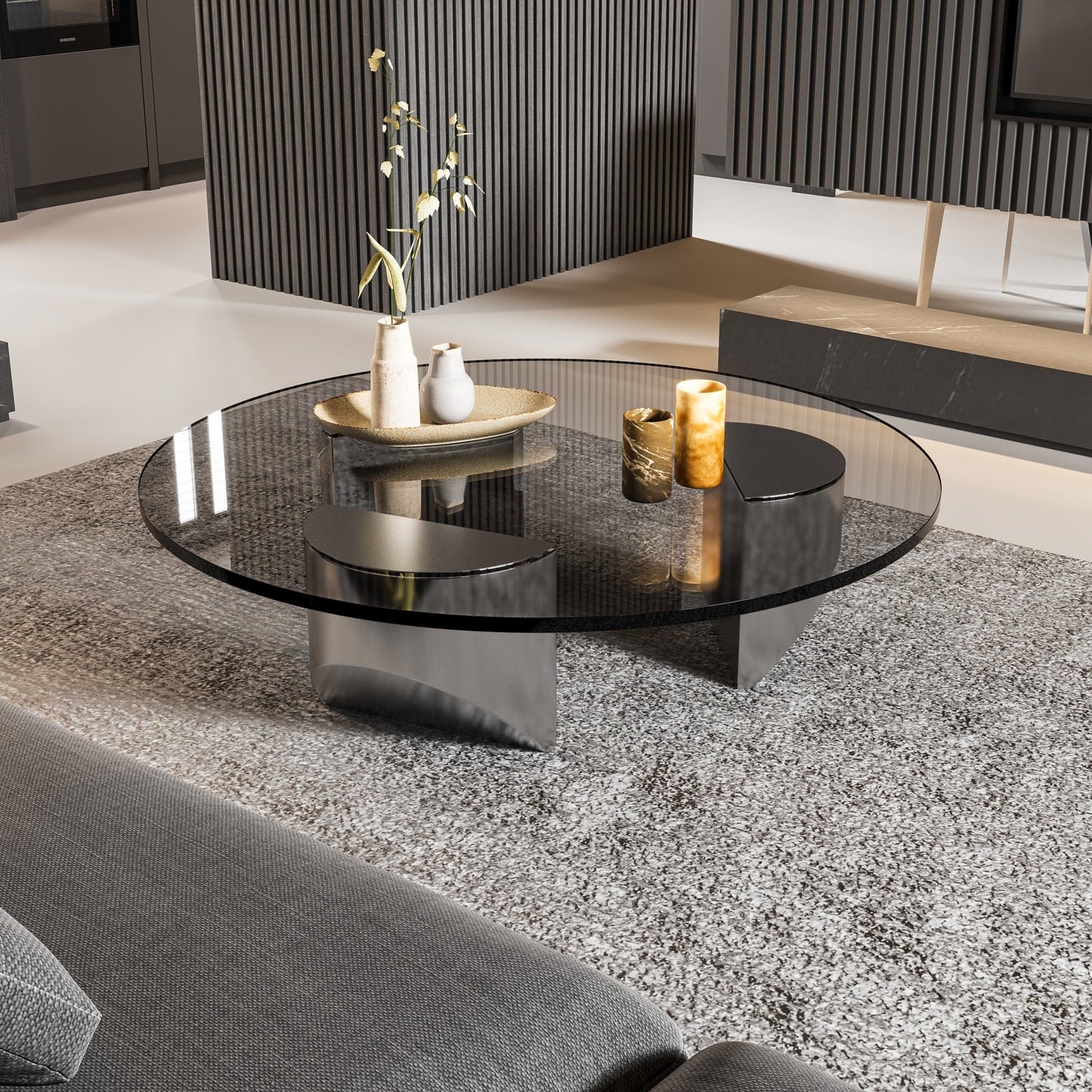 The Southern Atelier – Nordic Round Glass Coffee Table - The Southern AtelierSKU_1754143259278_143