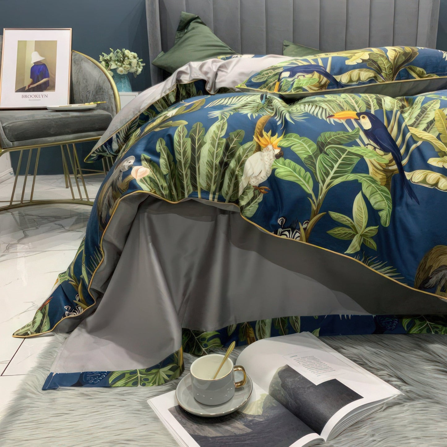 The Southern Atelier – Tropical Cotton Duvet Cover Set in Fresh Green Hues for Serene Bedrooms - The Southern AtelierSKU_1775909394206_541