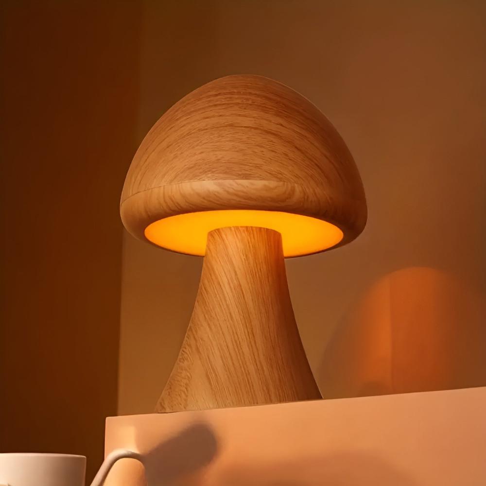 The Southern Atelier – Wooden Mushroom Lamp - The Southern AtelierSKU_1755202203340_872