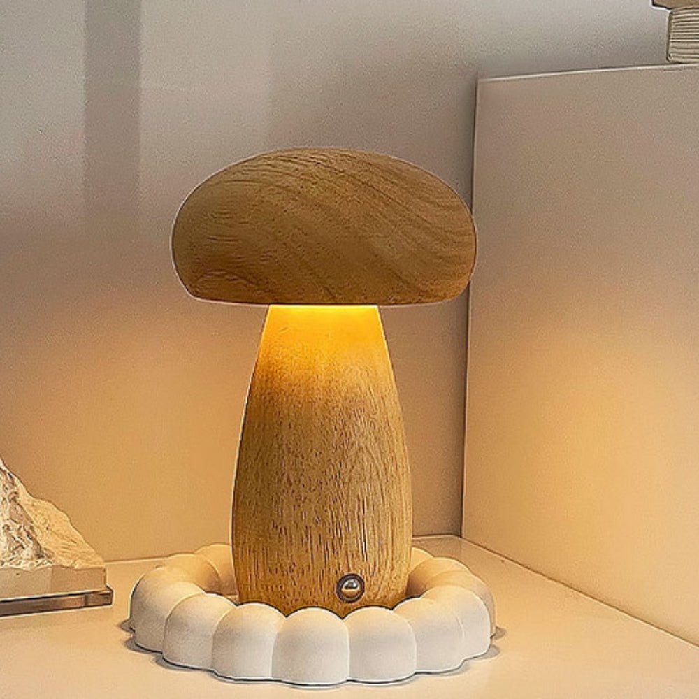 The Southern Atelier – Wooden Mushroom Lamp - The Southern AtelierSKU_1755202203340_872