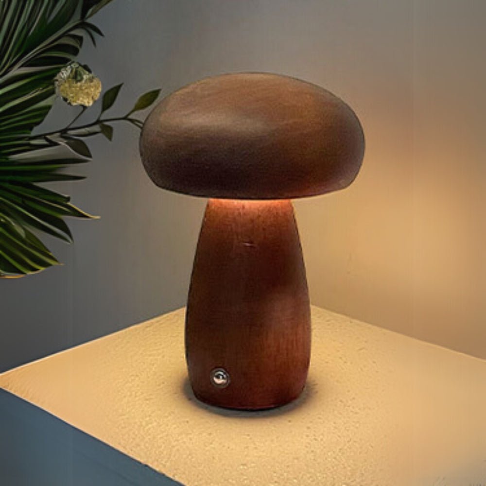 The Southern Atelier – Wooden Mushroom Lamp - The Southern AtelierSKU_1755202203340_872