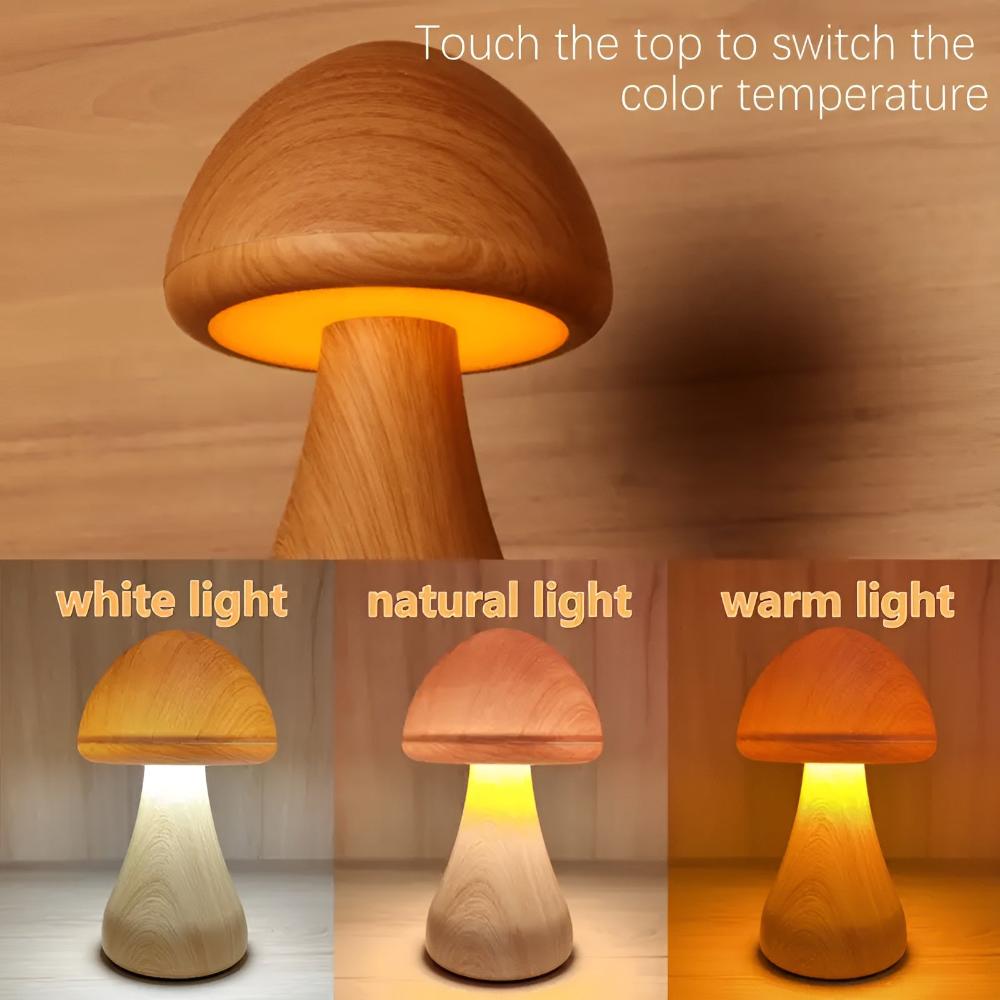 The Southern Atelier – Wooden Mushroom Lamp - The Southern AtelierSKU_1755202203340_872