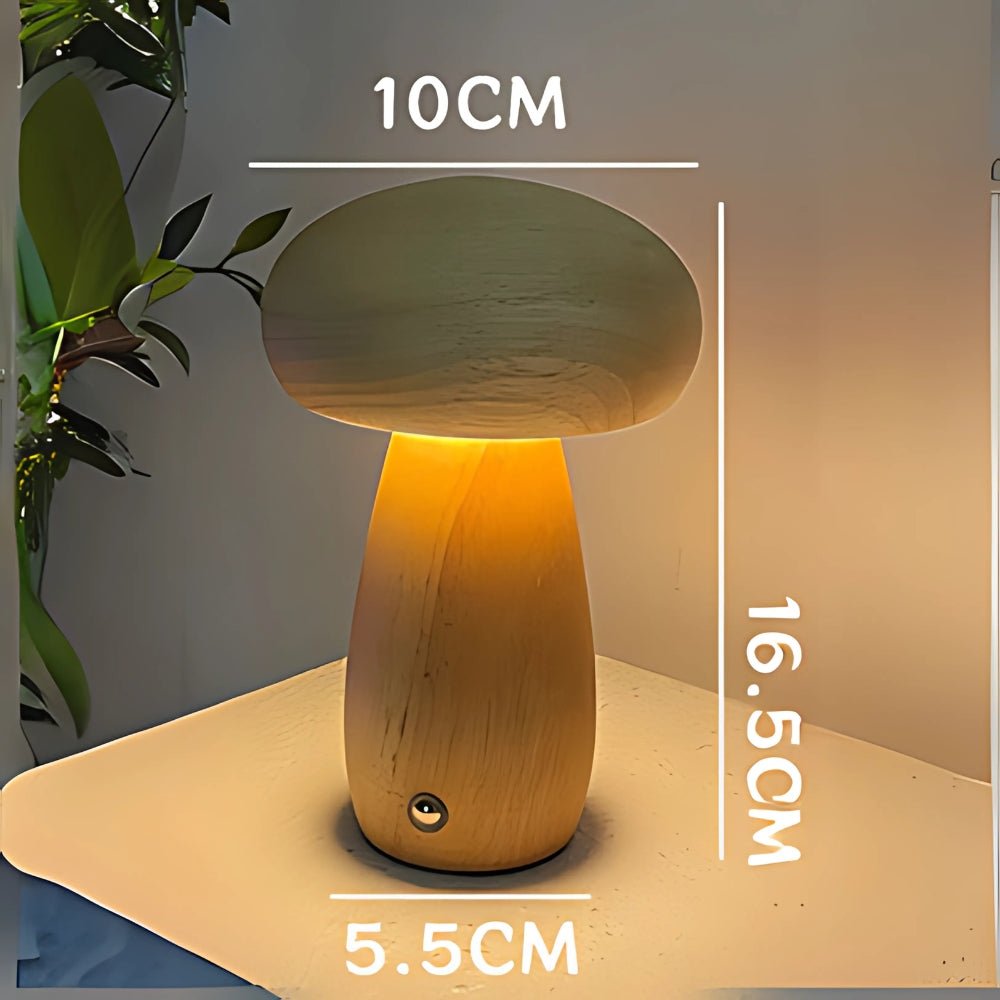 The Southern Atelier – Wooden Mushroom Lamp - The Southern AtelierSKU_1755202203340_872