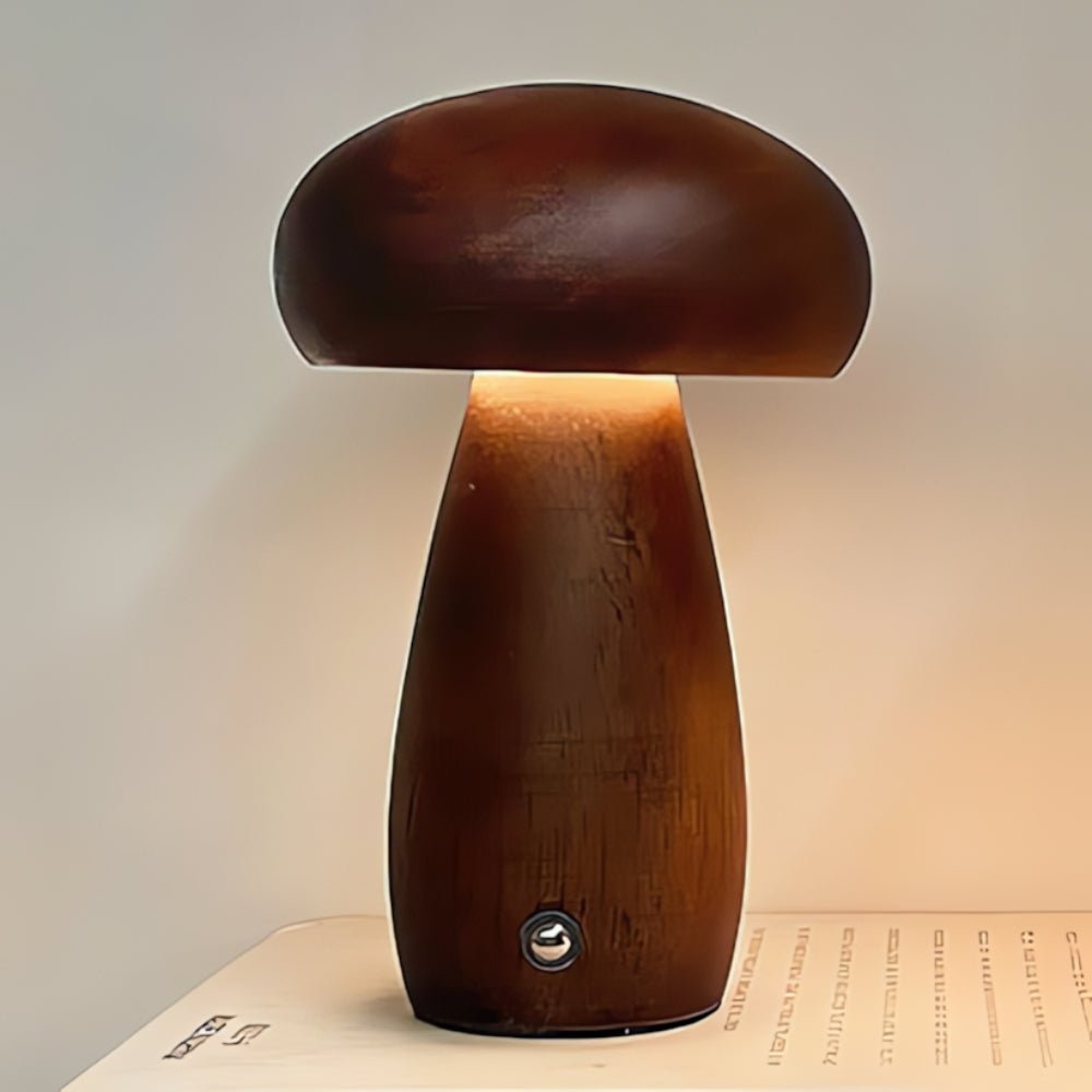 The Southern Atelier – Wooden Mushroom Lamp - The Southern AtelierSKU_1755202203340_872