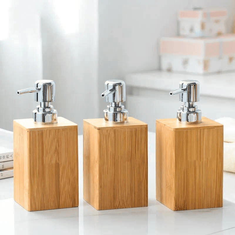 Arbor Soap Dispenser in Natural Bamboo with Manual Pump, 280 mL Capacity for Bathroom and Kitchen - The Southern AtelierSKU_1791063060147_829