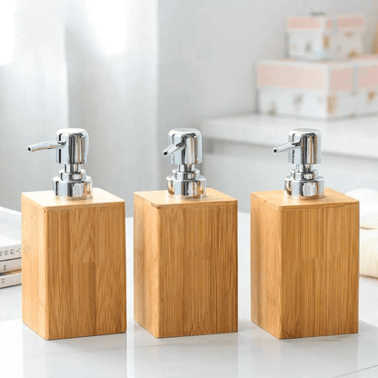 Arbor Soap Dispenser in Natural Bamboo with Manual Pump, 280 mL Capacity for Bathroom and Kitchen - The Southern AtelierSKU_1791063060147_829