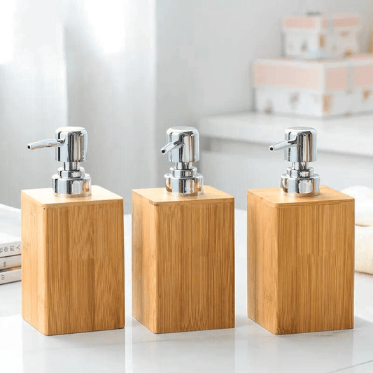 Arbor Soap Dispenser in Natural Bamboo with Manual Pump, 280 mL Capacity for Bathroom and Kitchen - The Southern AtelierSKU_1791063060147_829