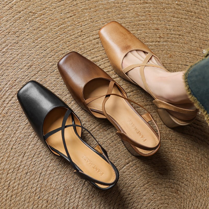Arden Genuine Leather Block Heel Pumps with Square Toe, Cushioned Footbed, and Non-Slip Sole - The Southern AtelierSKU_1791063220206_611