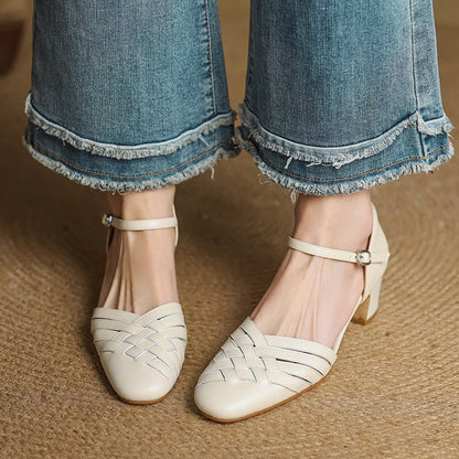 Arden Genuine Leather Block Heels with Cushioned Footbed, Adjustable Ankle Strap and Non-Slip Sole, 2-Inch Heel Height - The Southern AtelierSKU_1791063009977_555