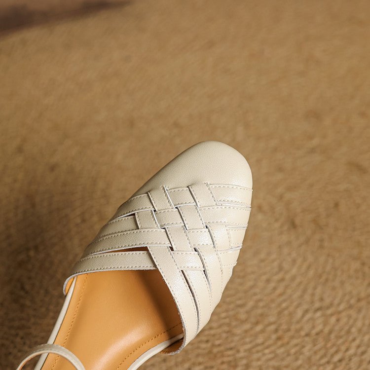 Arden Genuine Leather Block Heels with Cushioned Footbed, Adjustable Ankle Strap and Non-Slip Sole, 2-Inch Heel Height - The Southern AtelierSKU_1791063009977_555
