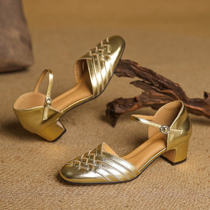 Arden Genuine Leather Block Heels with Cushioned Footbed, Adjustable Ankle Strap and Non-Slip Sole, 2-Inch Heel Height - The Southern AtelierSKU_1791063009978_366