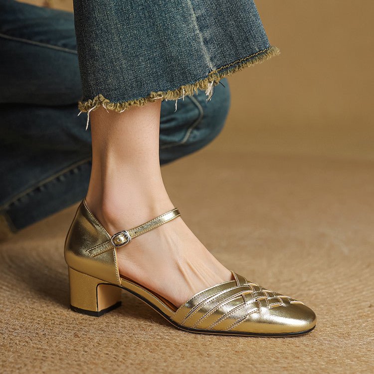 Arden Genuine Leather Block Heels with Cushioned Footbed, Adjustable Ankle Strap and Non-Slip Sole, 2-Inch Heel Height - The Southern AtelierSKU_1791063009978_366