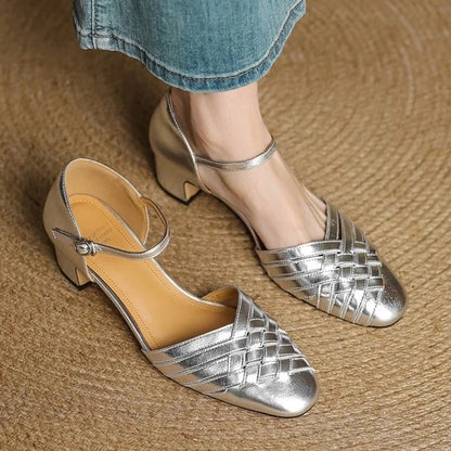 Arden Genuine Leather Block Heels with Cushioned Footbed, Adjustable Ankle Strap and Non-Slip Sole, 2-Inch Heel Height - The Southern AtelierSKU_1791063009978_73
