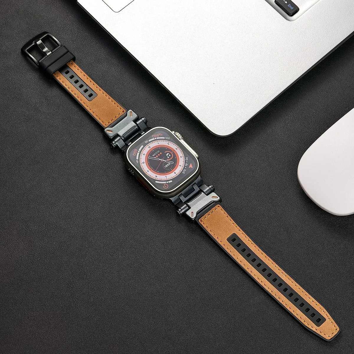Arden Genuine Leather Watch Band with Metal Connectors and Buckle for Comfortable, Adjustable Fit - The Southern AtelierSKU_1791062874719_50