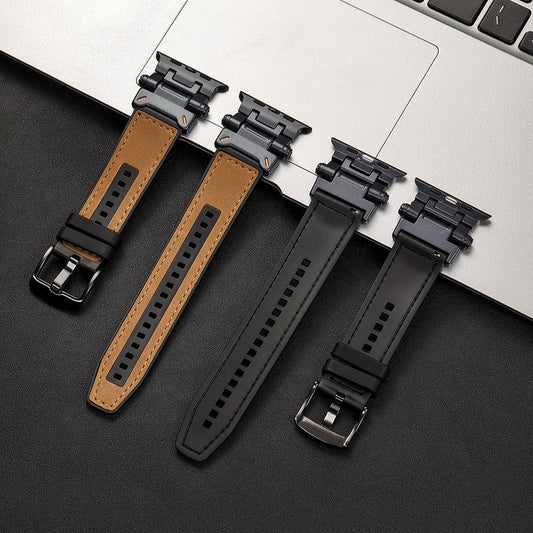 Arden Genuine Leather Watch Band with Metal Connectors and Buckle for Comfortable, Adjustable Fit - The Southern AtelierSKU_1791062874719_50