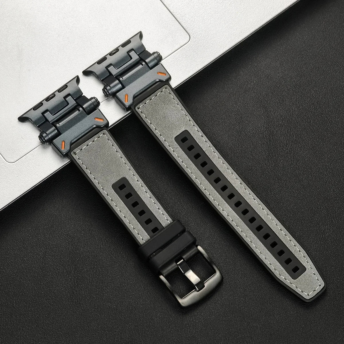Arden Genuine Leather Watch Band with Metal Connectors and Buckle for Comfortable, Adjustable Fit - The Southern AtelierSKU_1791062874719_50
