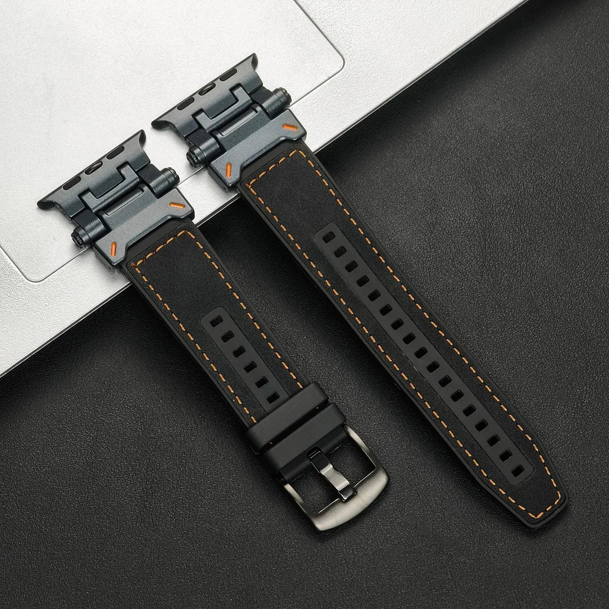 Arden Genuine Leather Watch Band with Metal Connectors and Buckle for Comfortable, Adjustable Fit - The Southern AtelierSKU_1791062874719_719