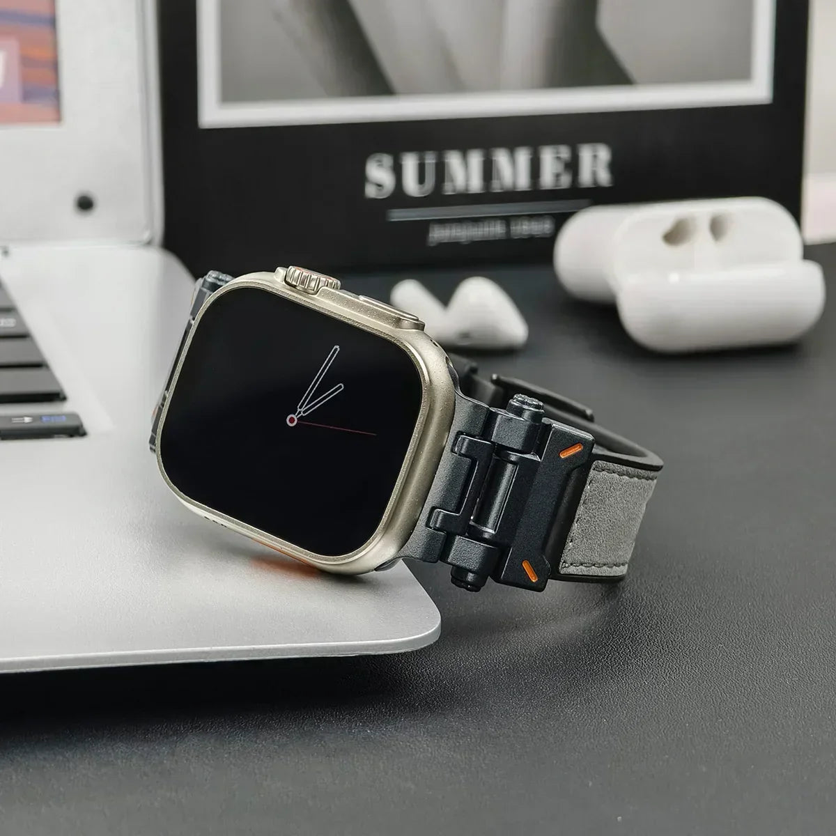 Arden Genuine Leather Watch Band with Metal Connectors and Buckle for Comfortable, Adjustable Fit - The Southern AtelierSKU_1791062874719_77