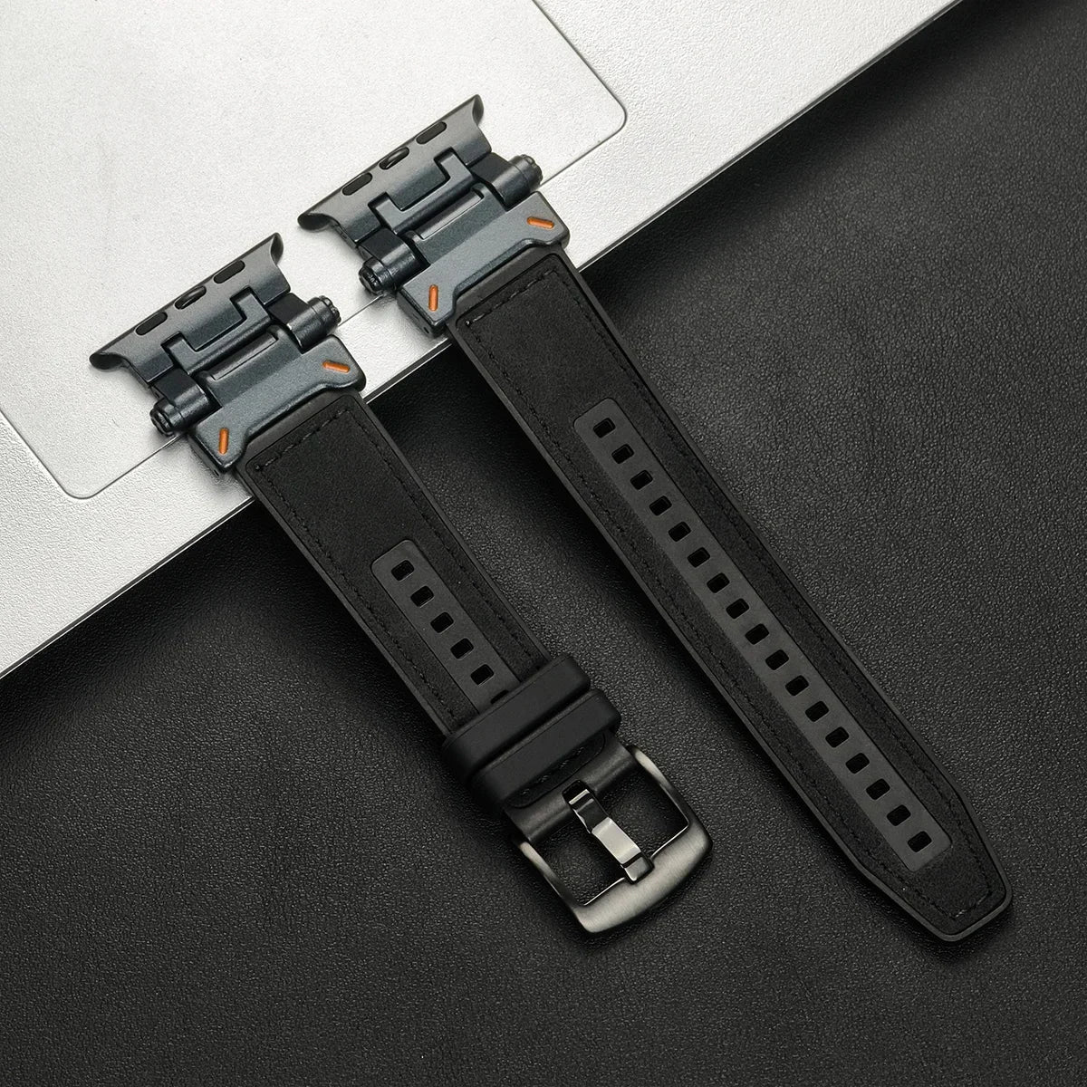 Arden Genuine Leather Watch Band with Metal Connectors and Buckle for Comfortable, Adjustable Fit - The Southern AtelierSKU_1791062874719_77