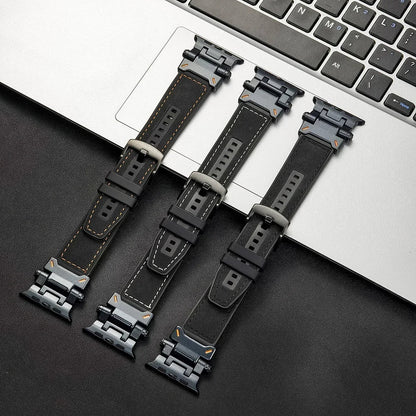 Arden Genuine Leather Watch Band with Metal Connectors and Buckle for Comfortable, Adjustable Fit - The Southern AtelierSKU_1791062874719_77