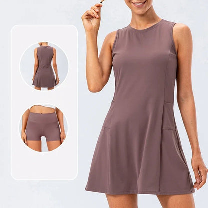 Arden Tennis Dress in 4-Way Stretch Fabric with Matching Shorts for Tennis and Pickleball - The Southern AtelierSKU_1791062451674_393