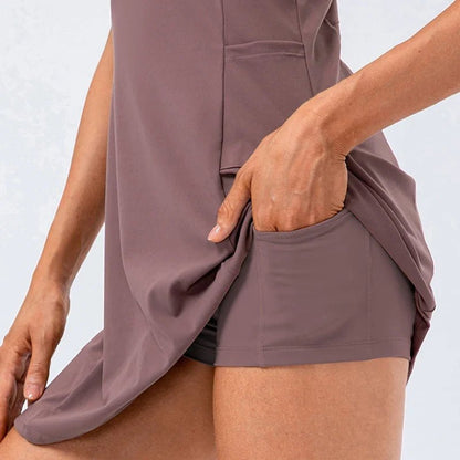 Arden Tennis Dress in 4-Way Stretch Fabric with Matching Shorts for Tennis and Pickleball - The Southern AtelierSKU_1791062451674_393