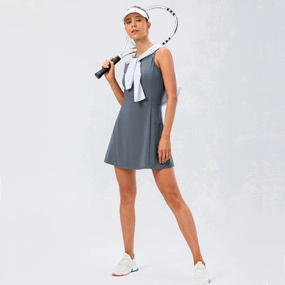 Arden Tennis Dress in 4-Way Stretch Fabric with Matching Shorts for Tennis and Pickleball - The Southern AtelierSKU_1791062451674_771