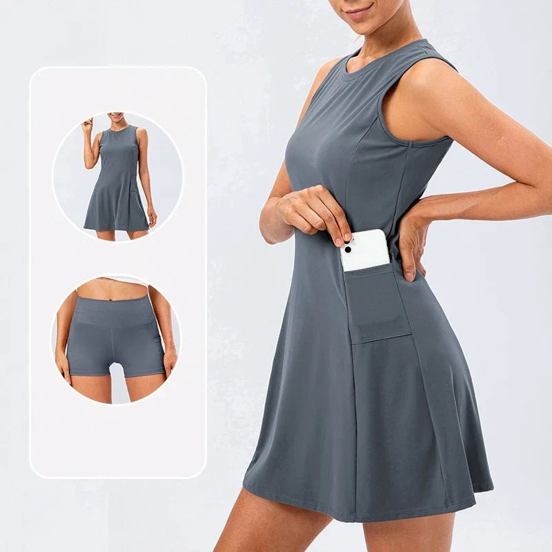Arden Tennis Dress in 4-Way Stretch Fabric with Matching Shorts for Tennis and Pickleball - The Southern AtelierSKU_1791062451674_771