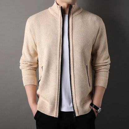 Beckett Hand-Knit Full-Zip Jacket with Stand Collar for Lightweight Warmth - The Southern AtelierSKU_1791063445932_989