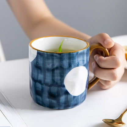 Belmont Mug in Hand-Painted Ceramic, Azure Blue, 12oz, Dishwasher and Microwave Safe - The Southern AtelierSKU_1791063075170_534
