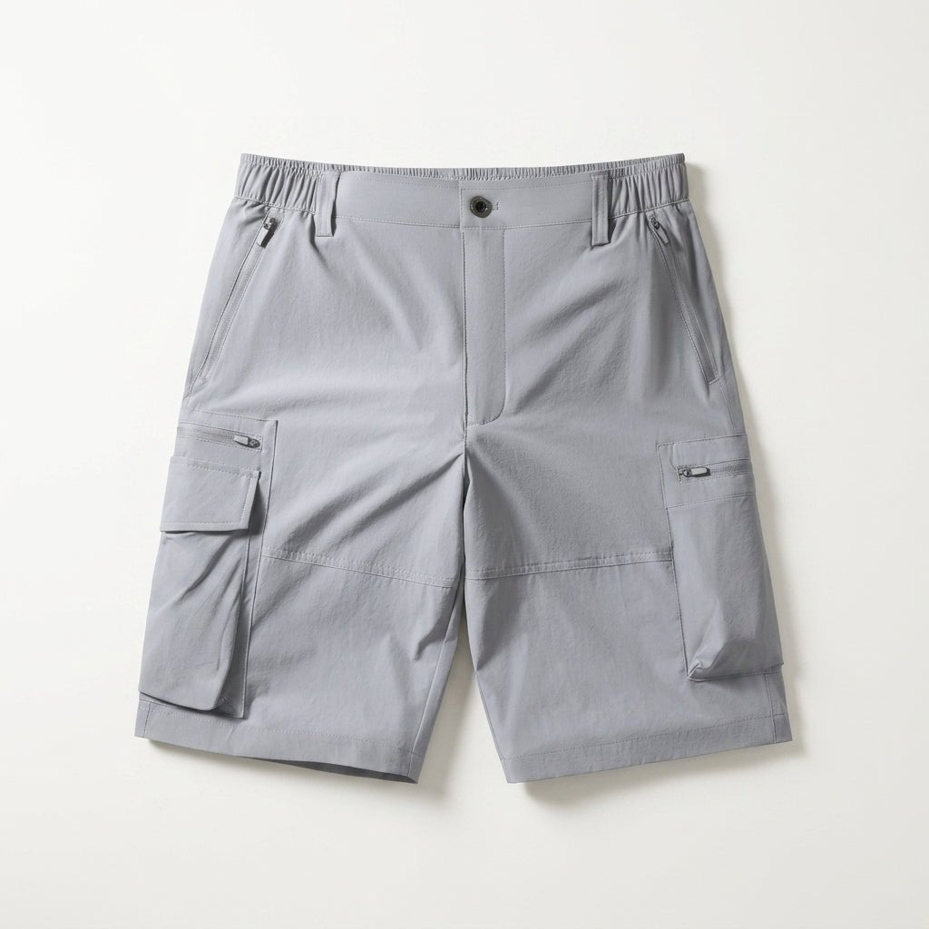 Breakwater Cargo Shorts in Quick-Dry Fabric with Elastic Waist and Zippered Hand Pockets - The Southern AtelierSKU_1791064301099_885